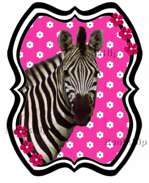 Strijkapplicatie Zebra Pinkie